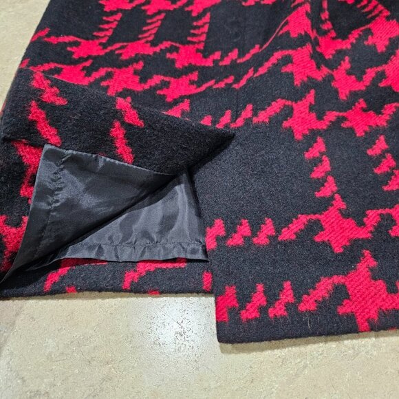 Women's Petites Talbots Wool‎ Blend Pencil Skirt Red Black Houndstooth Size 2P - Picture 5 of 7